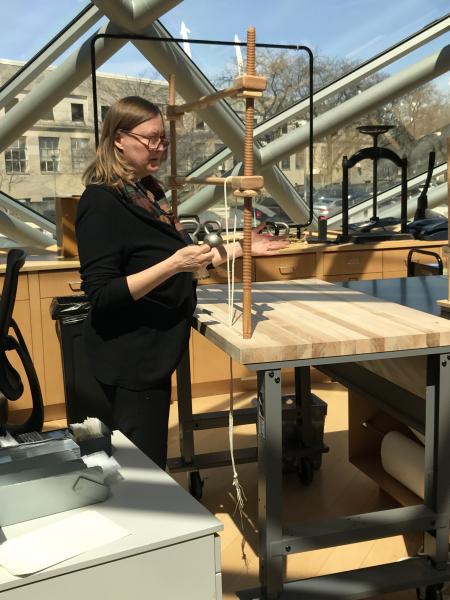 Frame Ann Lindsey built to repair a Spanish antiphonal